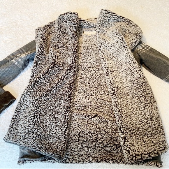 Thread & Supply Sherpa Lined Windowpane Cardigan - M - Picture 7 of 10